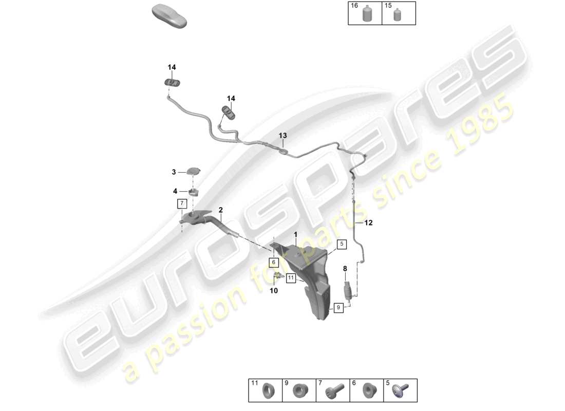 porsche 2025 (992-2 gt3) diagrama de piezas del sistema arandela