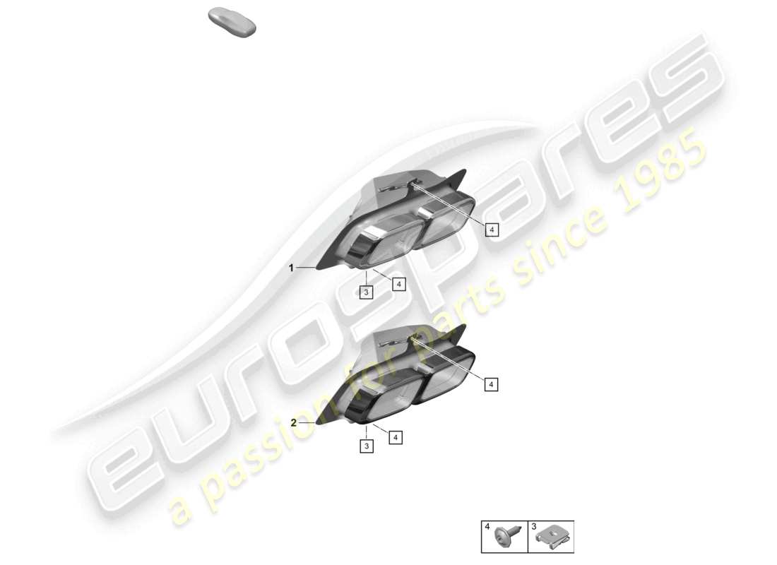 porsche 2020 (992-1 turbo / s) diagrama de piezas del tubo de escape
