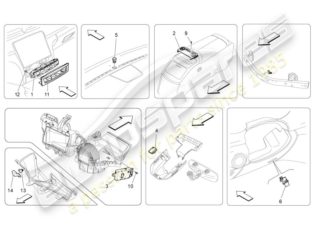 maserati quattroporte (2018) unidad de a/c: control electrónico diagrama de piezas