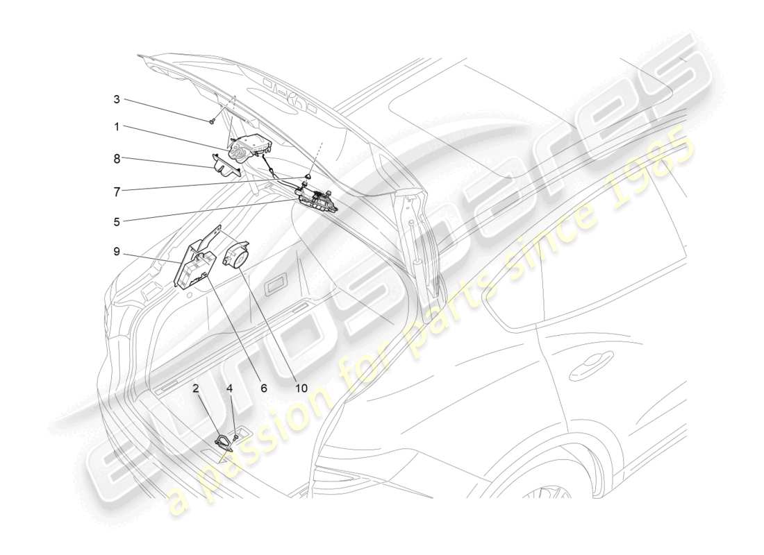 maserati levante modena s (2022) rear liftgate opening control diagrama de piezas