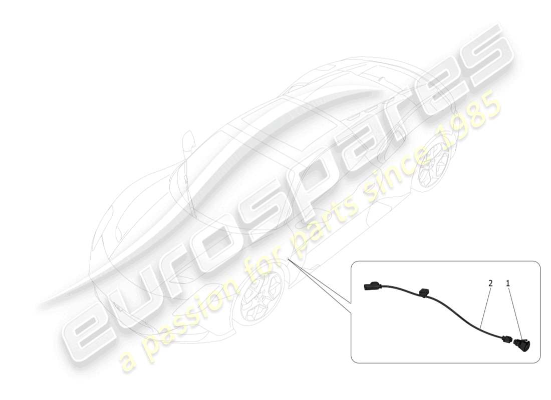 maserati mc20 cielo (2023) diagrama de piezas de los grupos de luces laterales