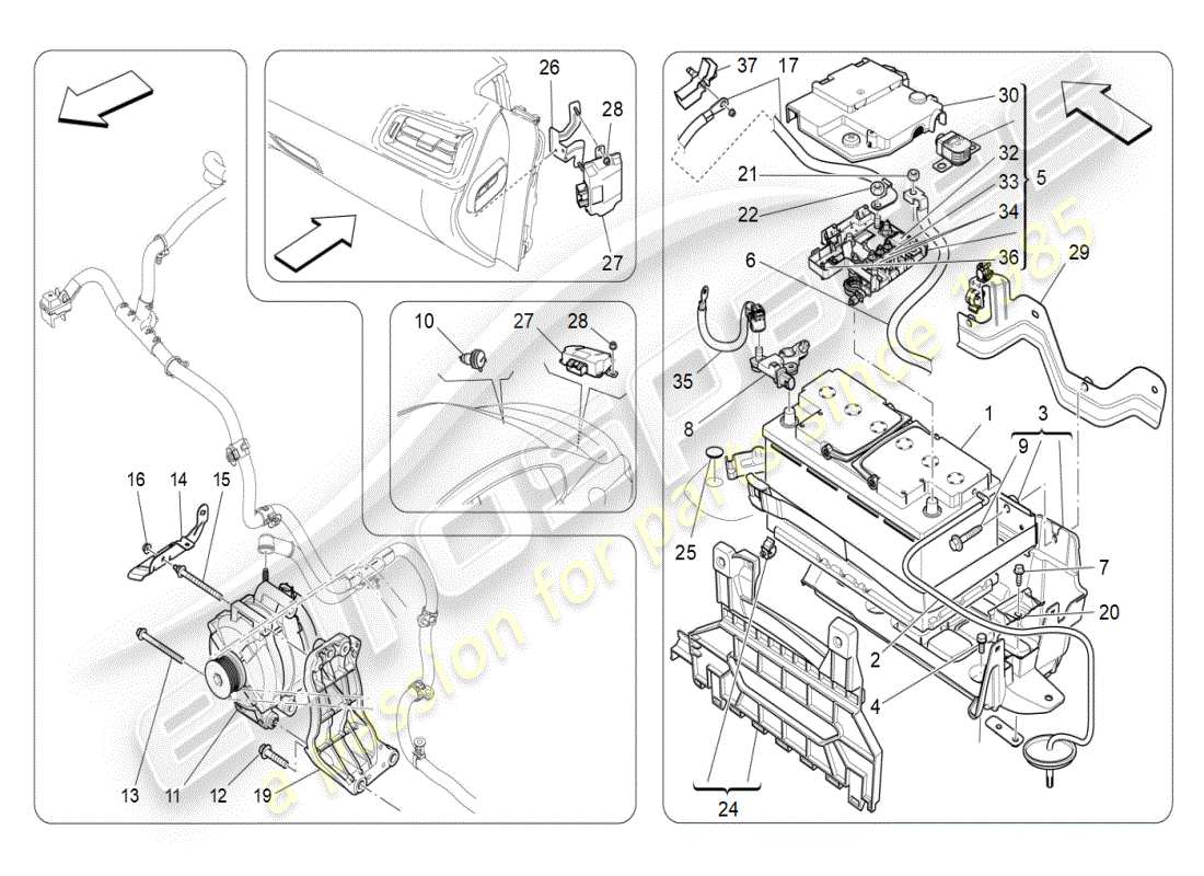 maserati ghibli (2019) energy generation and accumulation diagrama de piezas