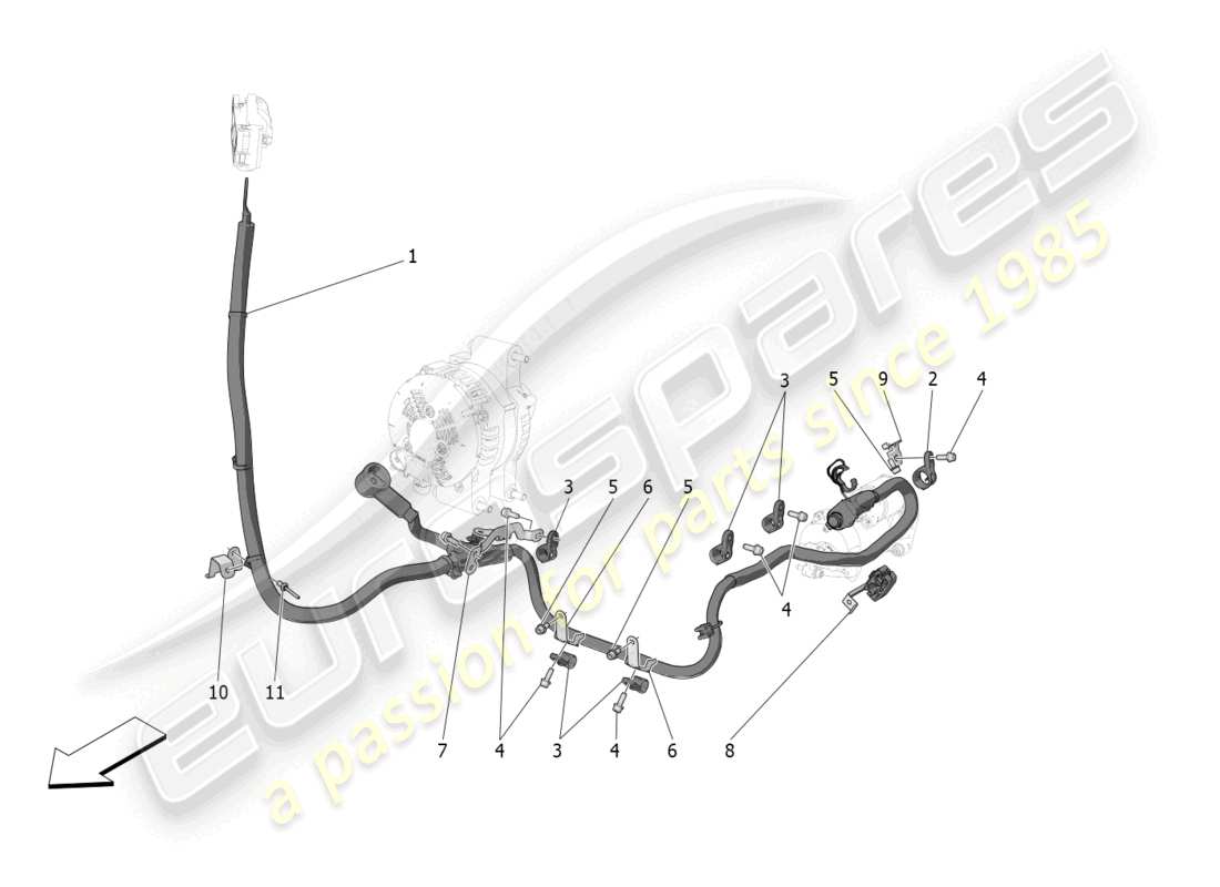 maserati grecale trofeo (2023) cableado principal diagrama de piezas