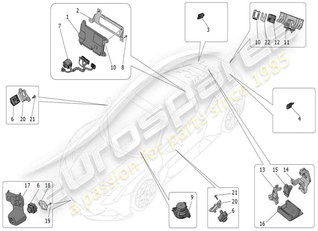 maserati mc20 (2024) sistema de ti diagrama de piezas