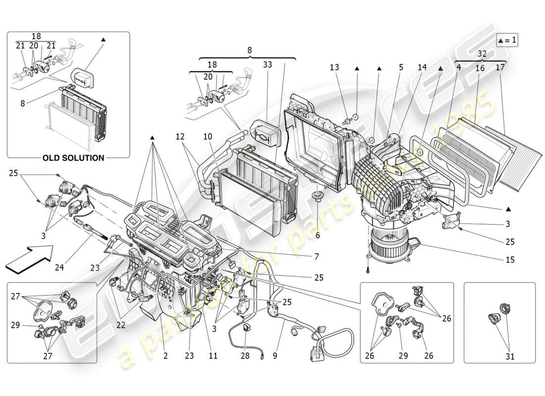 maserati ghibli fragment (2022) unidad de a/c: dispositivos del tablero diagrama de piezas