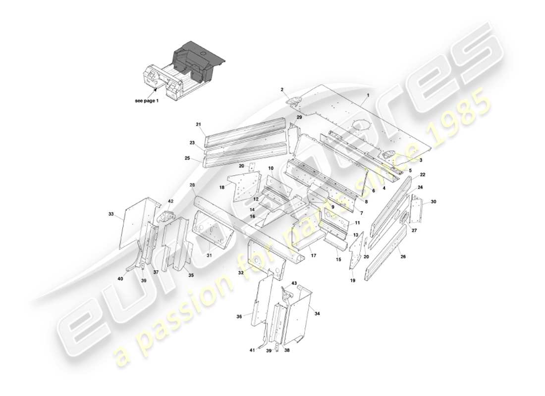 aston martin vanquish (2005) parte inferior 2 diagrama de piezas