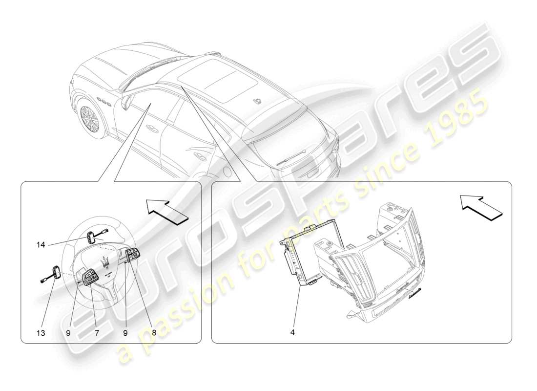 maserati levante (2020) sistema de ti diagrama de piezas