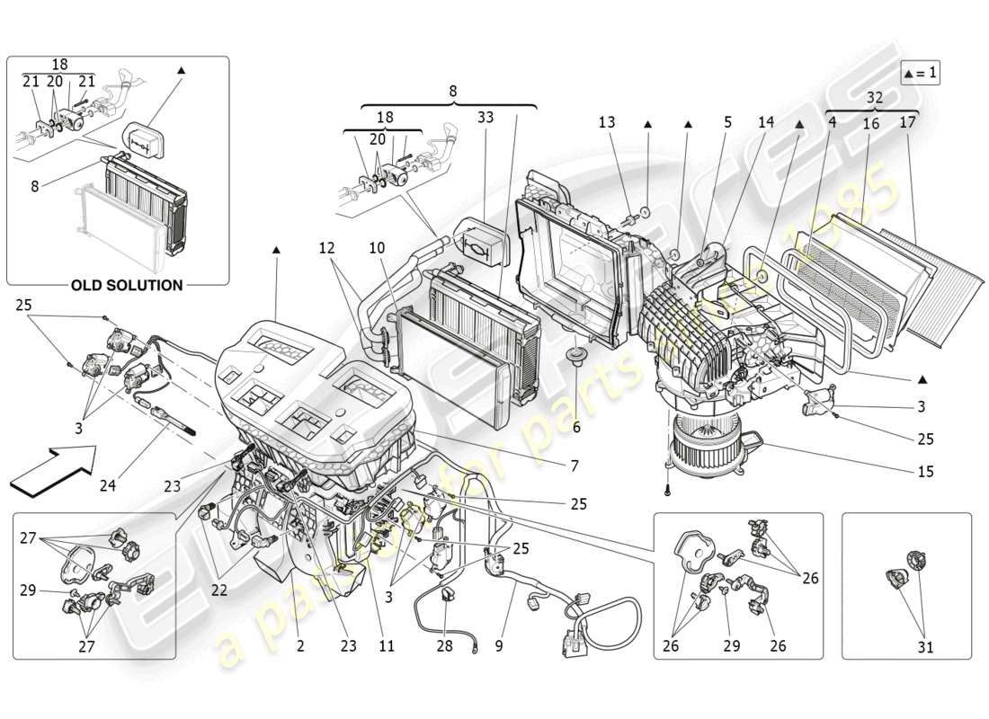 maserati levante gts (2020) unidad de a/c: dispositivos del tablero diagrama de piezas