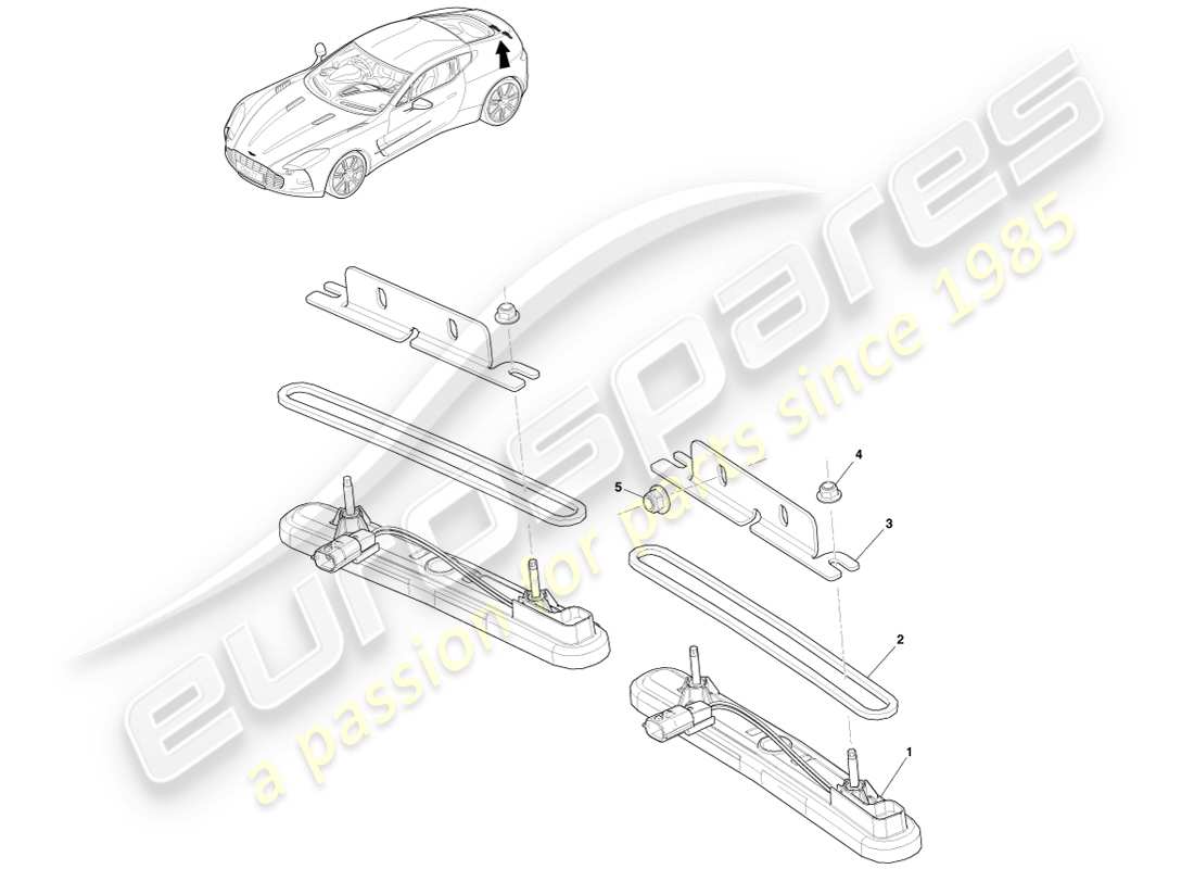aston martin one-77 (2011) license plate lamps diagrama de piezas
