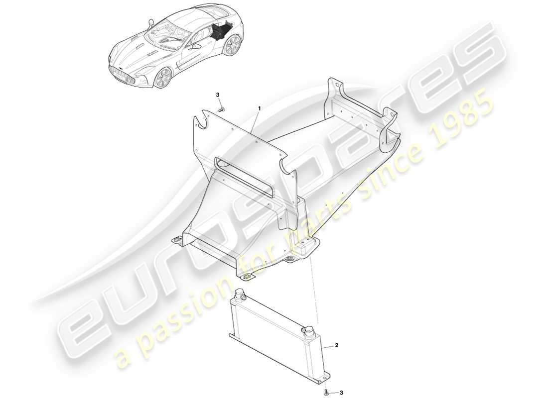 aston martin one-77 (2011) enfriador de transmisión diagrama de piezas