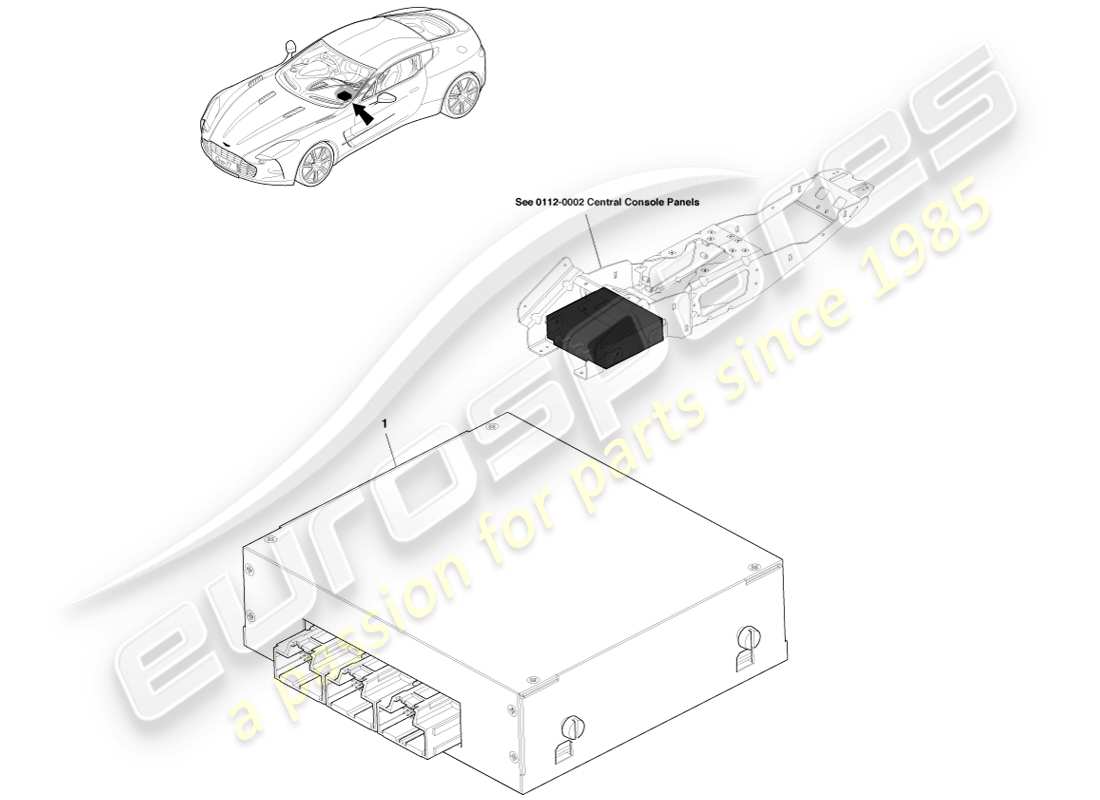 aston martin one-77 (2011) diagrama de piezas del módulo de infoentretenimiento