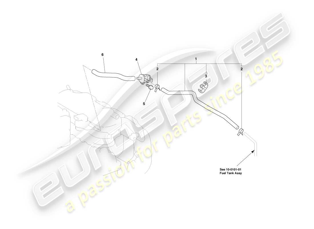 aston martin cygnet (2012) tubería de vacío diagrama de piezas