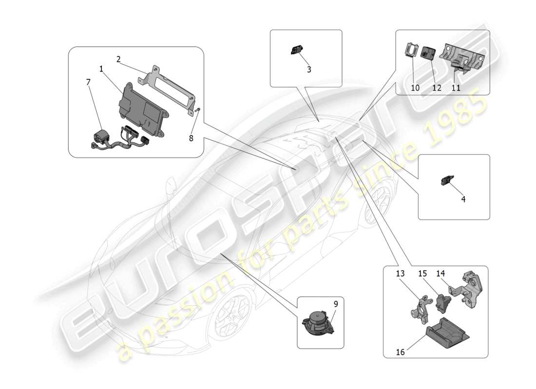 maserati mc20 (2022) diagrama de partes del sistema it