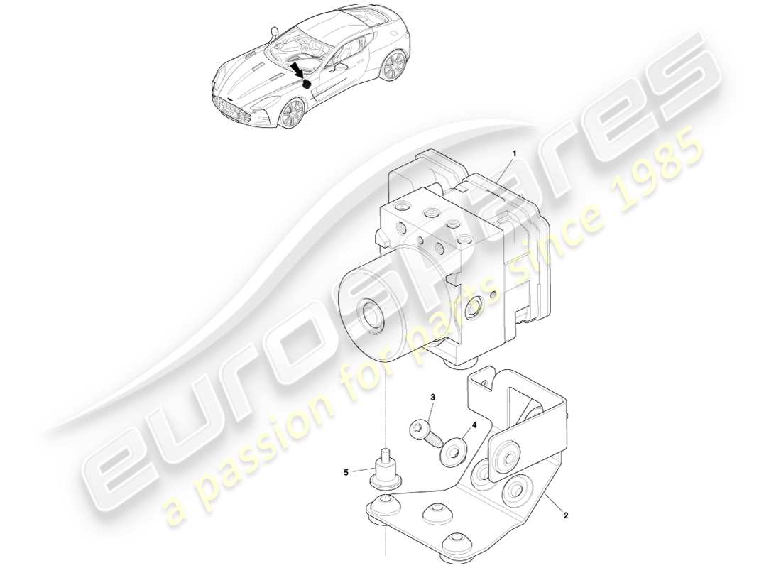 aston martin one-77 (2011) control antibloqueo diagrama de piezas