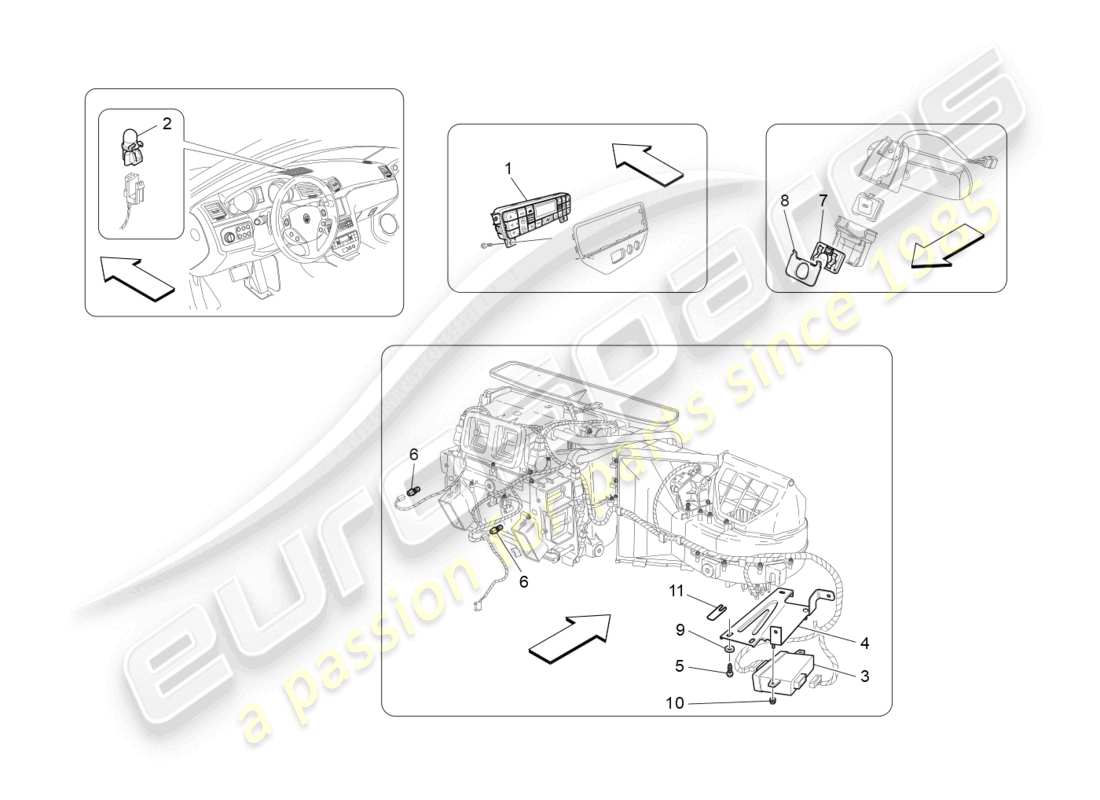 maserati grancabrio mc (2013) unidad de a/c: control electrónico diagrama de piezas