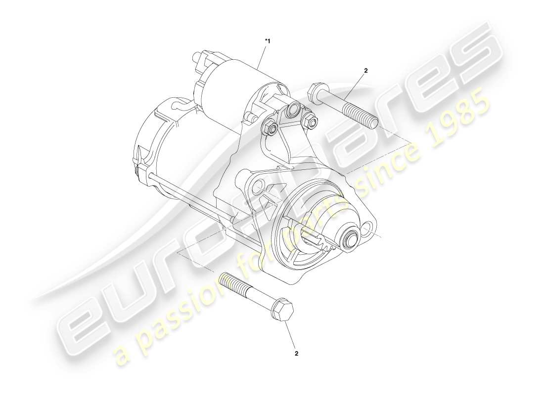 aston martin cygnet (2012) diagrama de piezas del motor de arranque