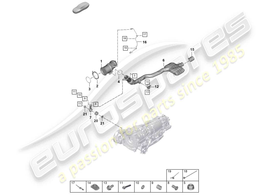 porsche 2023 (cayenne e3 pa) sistema de escape tubo de escape con catalizador sonda lambda diagrama de piezas