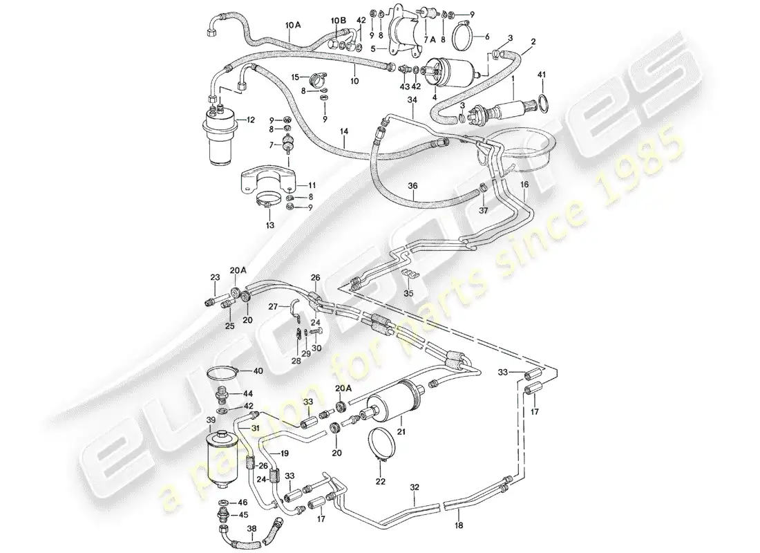 porsche 1979 (924) sistema de combustible - f 92-49103 158>> - f 92-49400 051>> diagrama de piezas