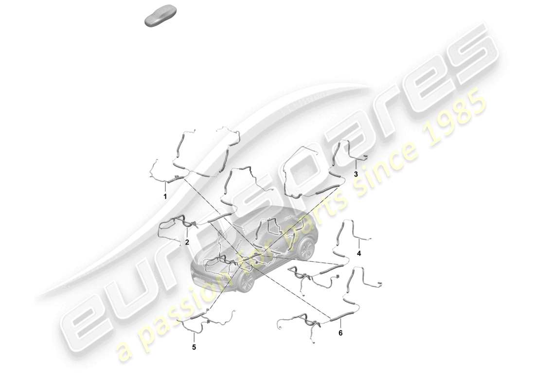 porsche 2025 (macan-e) sección de pieza del arnés de cableado central diagrama de piezas