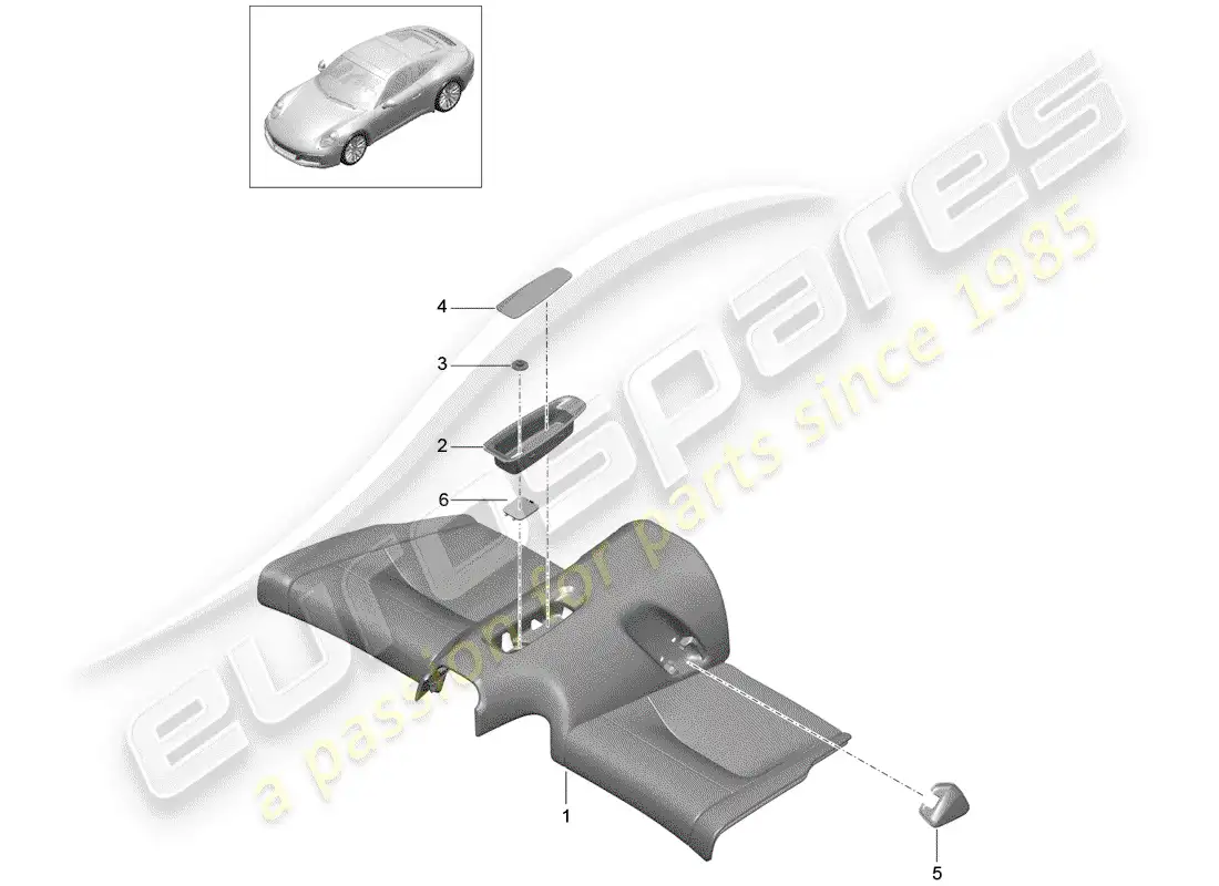 porsche 2017 (991-2) cojín del asiento trasero diagrama de piezas