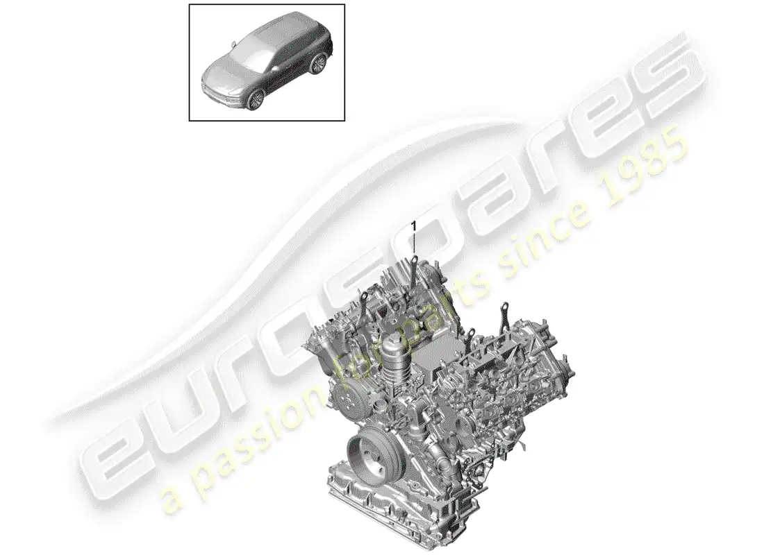 porsche 2018 (cayenne e3 9ya/9yb) bloque largo diagrama de piezas