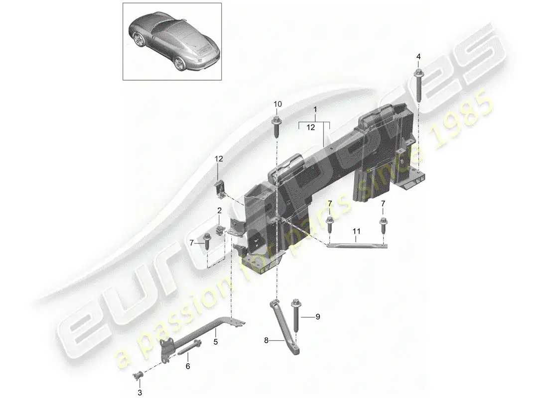 porsche 2012 (991-1) barra antivuelco diagrama de piezas