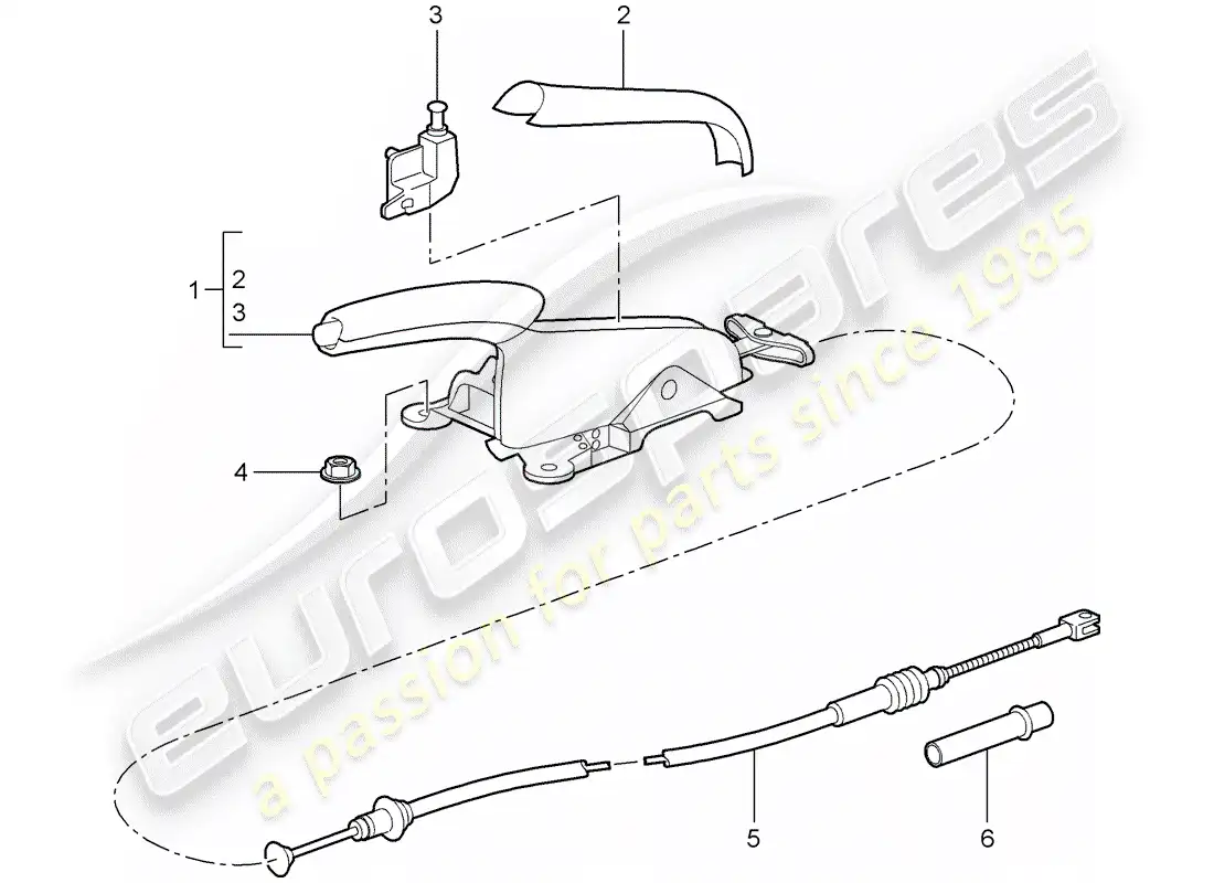 porsche 2010 (997-2 gt3) freno de mano diagrama de piezas