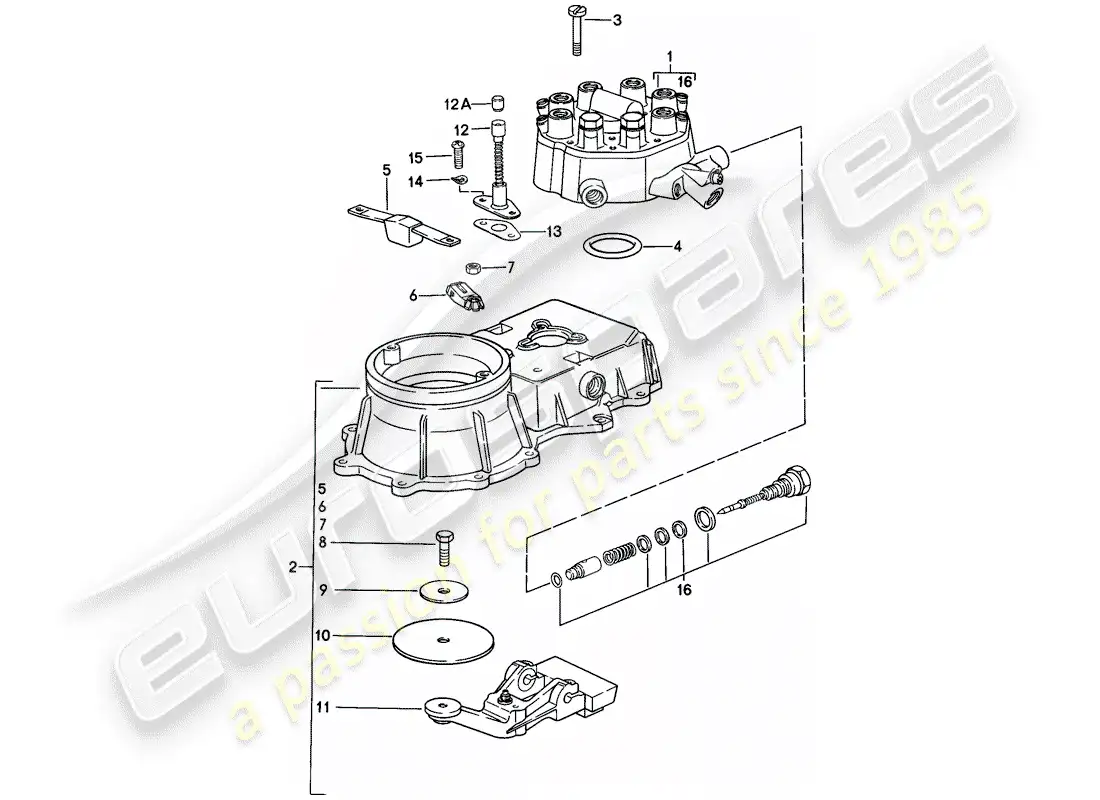 porsche 1984 (911) unidad de control de mezcla diagrama de piezas