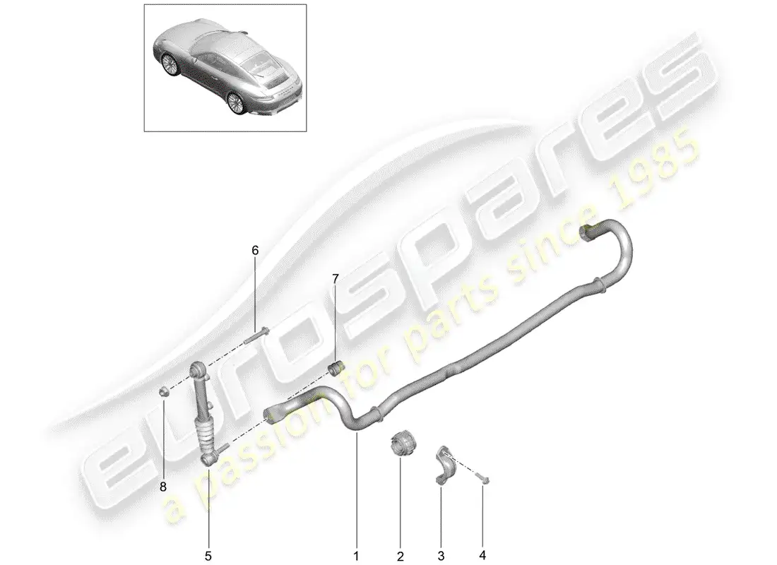 porsche 2020 (991-2) estabilizador diagrama de piezas