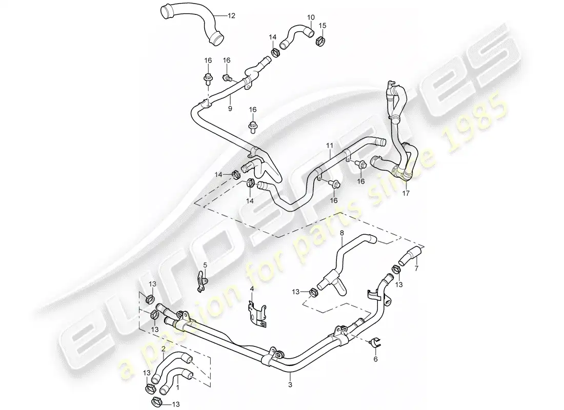 porsche 2006 (997-1) líneas diagrama de piezas