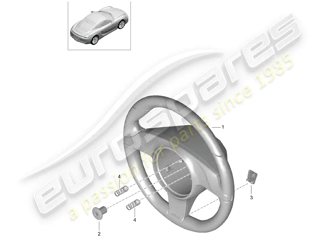 porsche 2015 (981 cayman) volantes diagrama de piezas