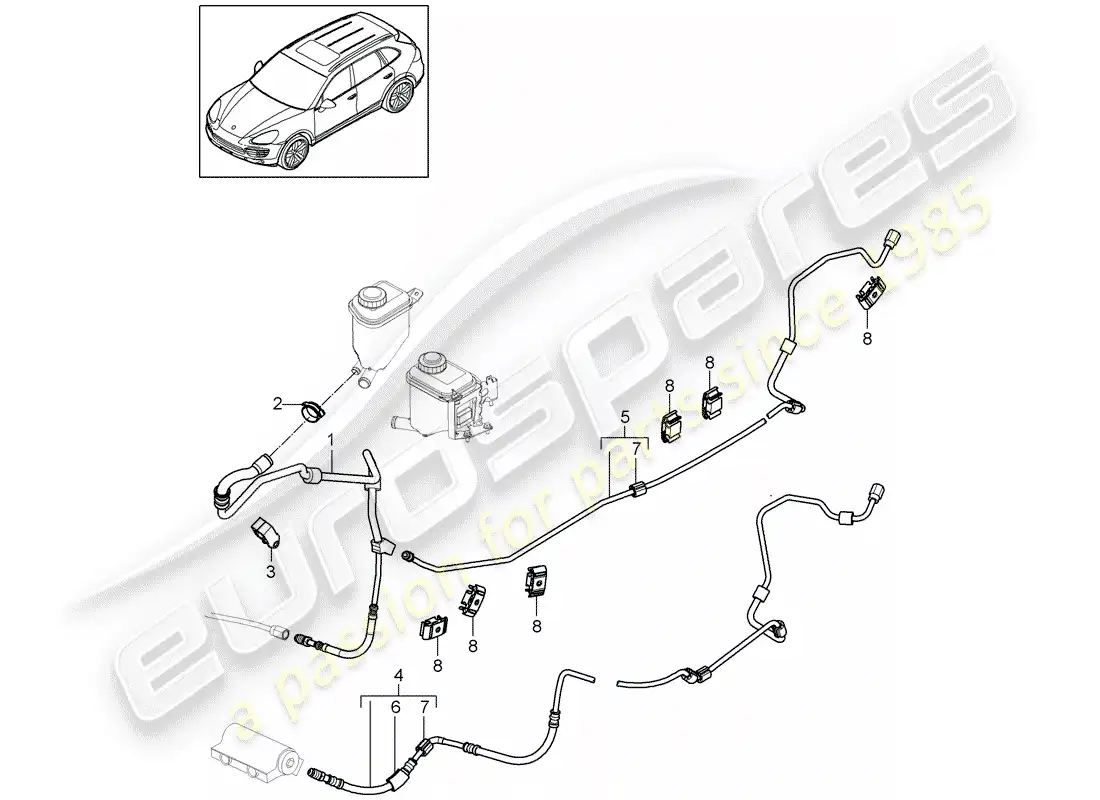 porsche 2013 (cayenne e2 92a) diagrama de piezas del estabilizador