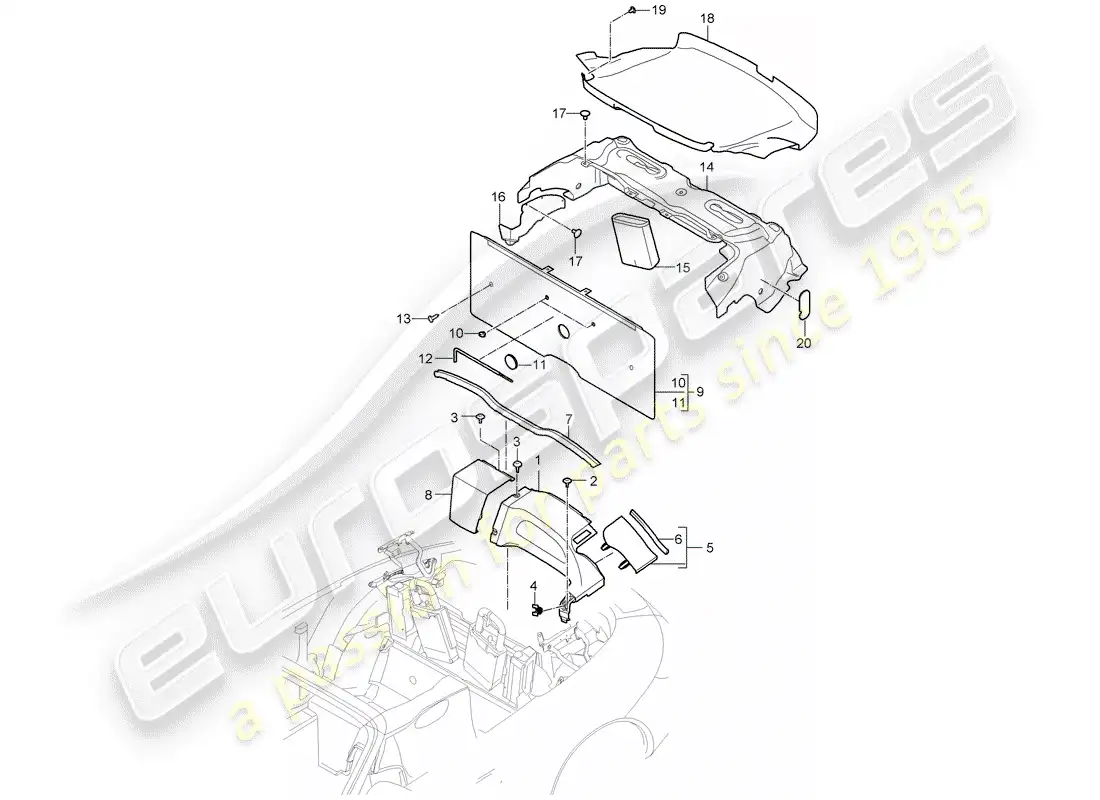 porsche 2010 (997-2) adornos diagrama de piezas