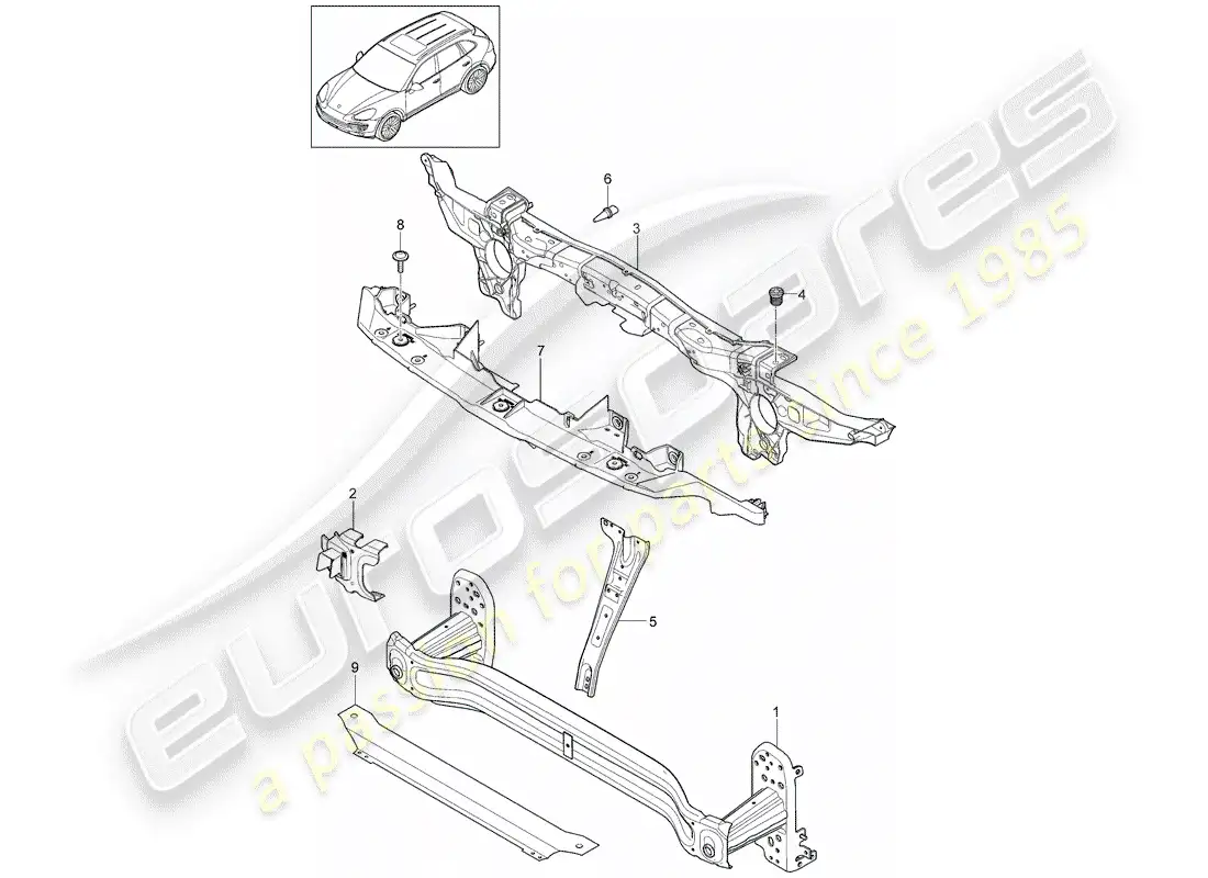 porsche 2016 (cayenne e2 92a) soporte diagrama de piezas