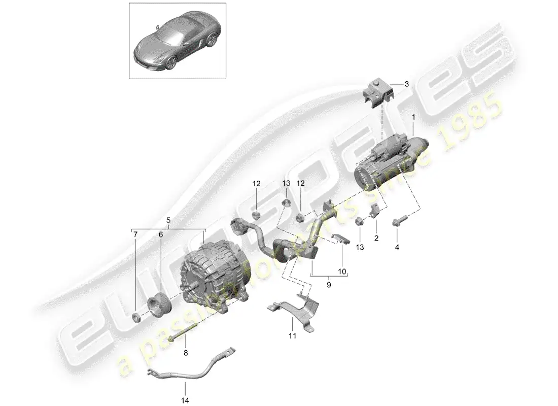 porsche 2013 (981 boxster) inicio diagrama de piezas