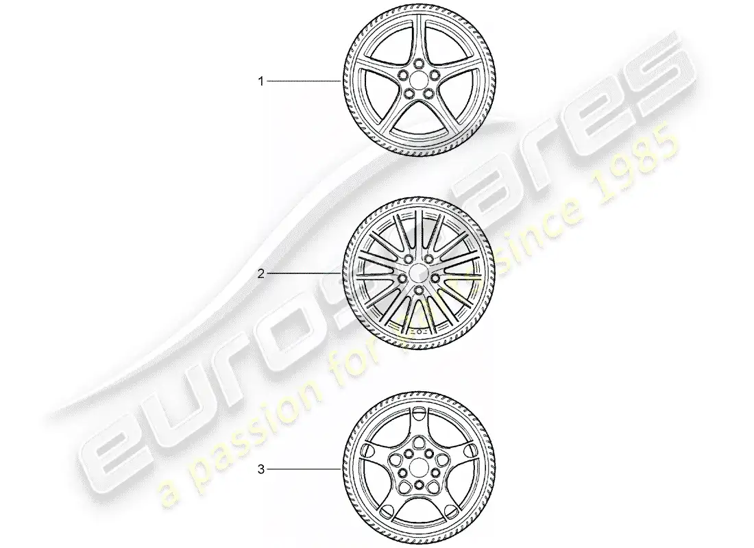 porsche 2011 (tequipment) juegos de ruedas dentadas diagrama de piezas