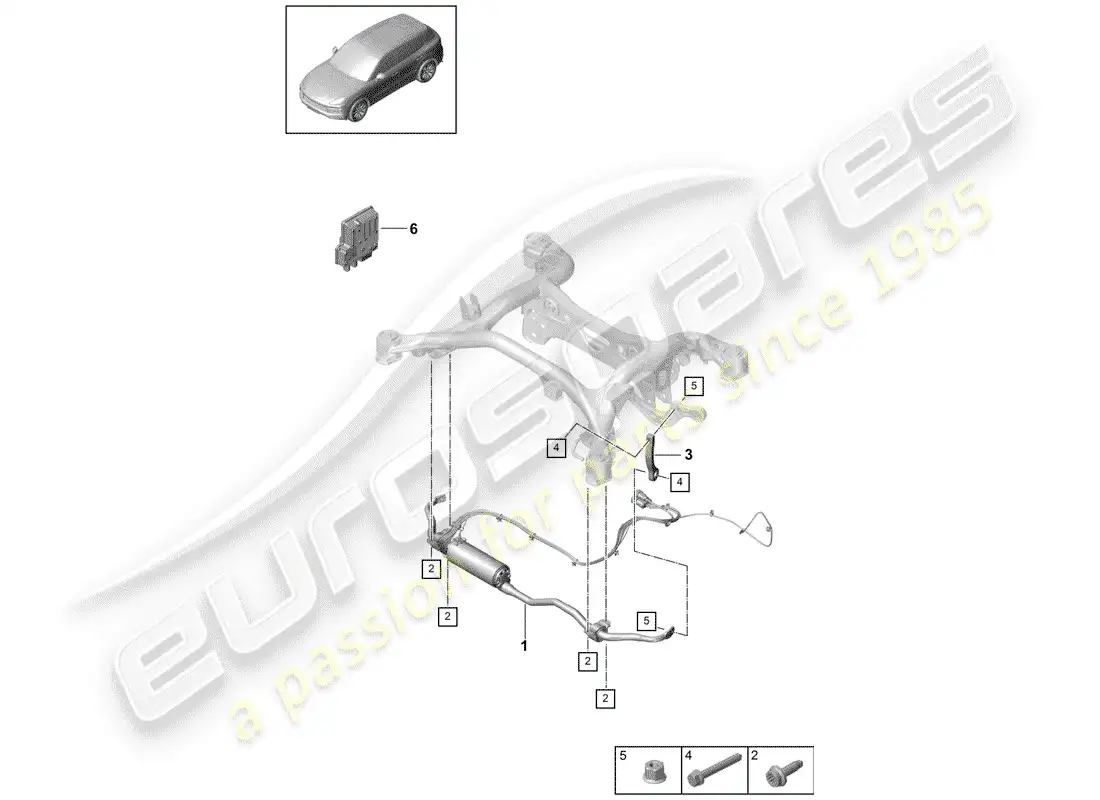 porsche 2019 (cayenne e3 9ya/9yb) estabilizador diagrama de piezas