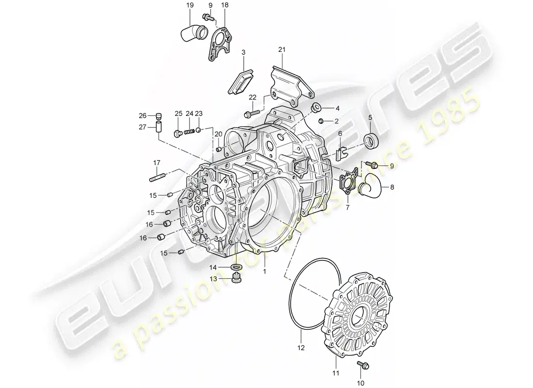 porsche 2011 (997-2 gt3) caja de transmisión diagrama de piezas