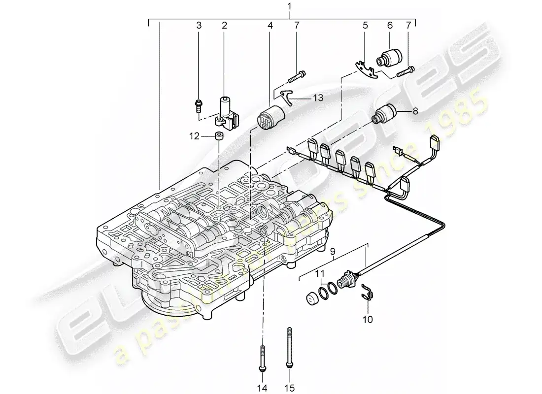 porsche 2006 (987 boxster) tiptronic diagrama de piezas