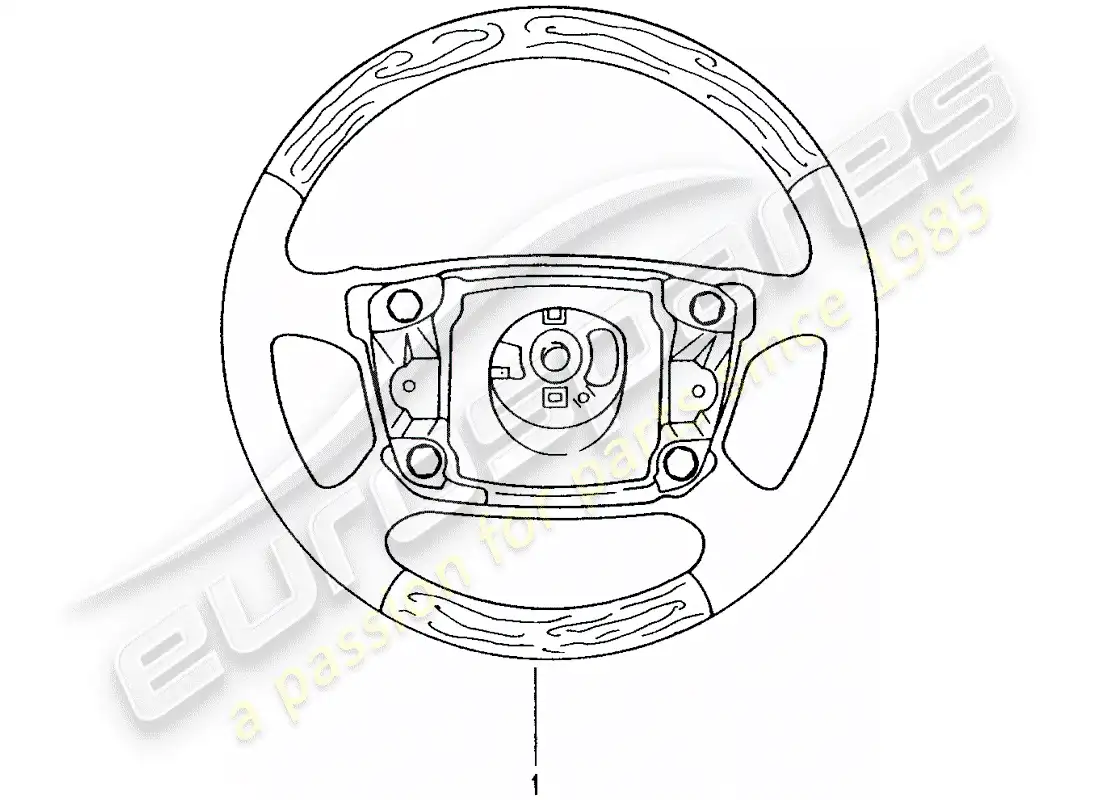 porsche 2012 (tequipment) volante airbag diagrama de piezas