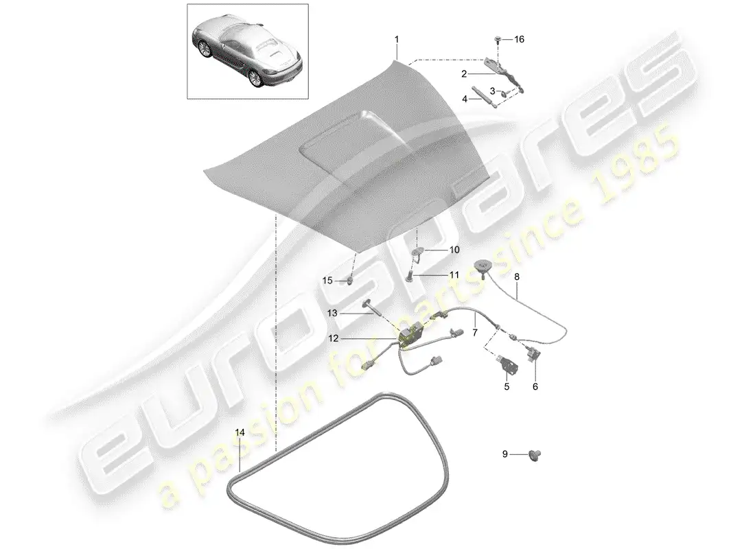 porsche 2013 (981 boxster) cubrir diagrama de piezas