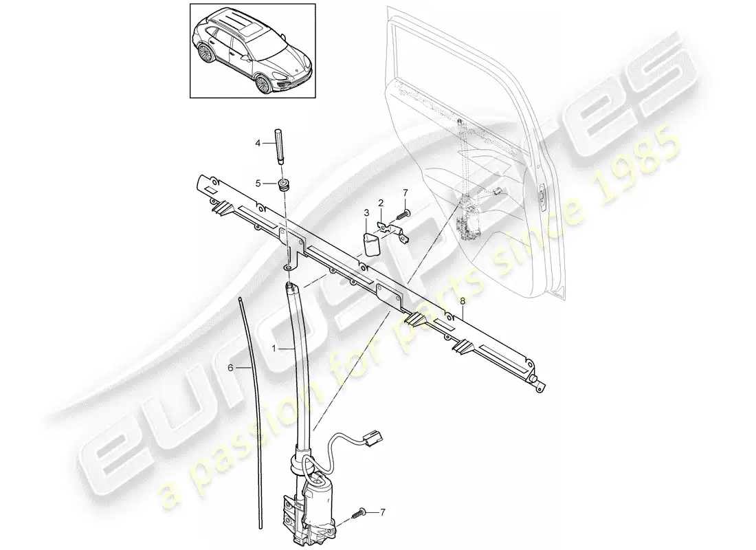porsche 2014 (cayenne e2 92a) ciego diagrama de piezas