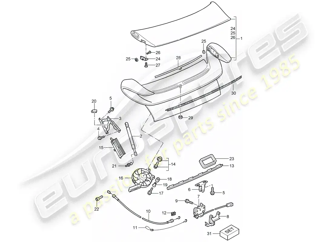 porsche 2002 (996 gt3) cubrir - d >> - mj 2002 diagrama de piezas