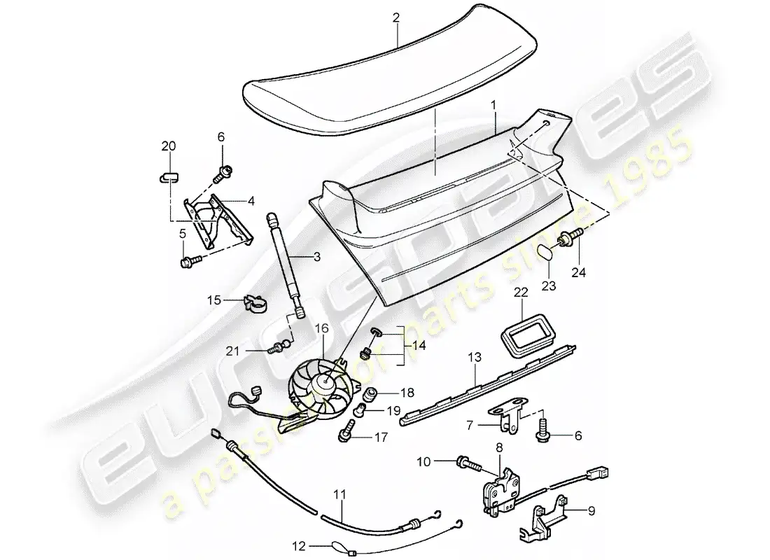 porsche 2001 (996 gt3) cubrir - d - mj 2003>> diagrama de piezas