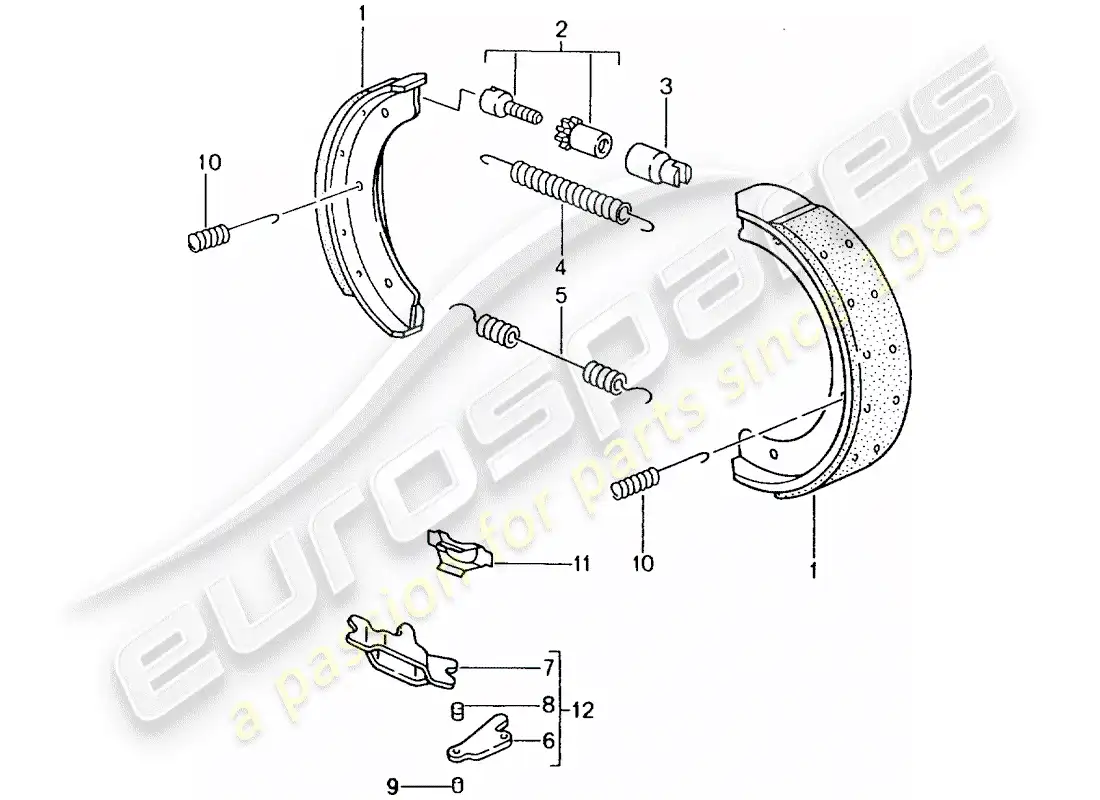porsche 2005 (996 gt3) freno de mano diagrama de piezas