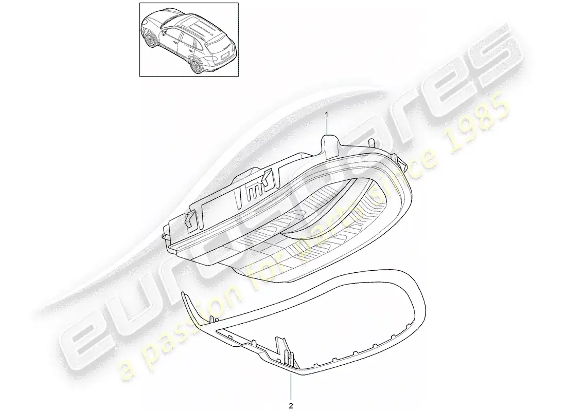 porsche 2013 (cayenne e2 92a) diagrama de piezas del soporte