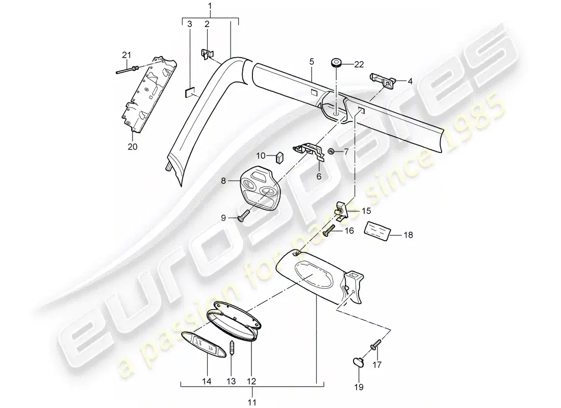 porsche 2009 (997-2) un pilar diagrama de piezas