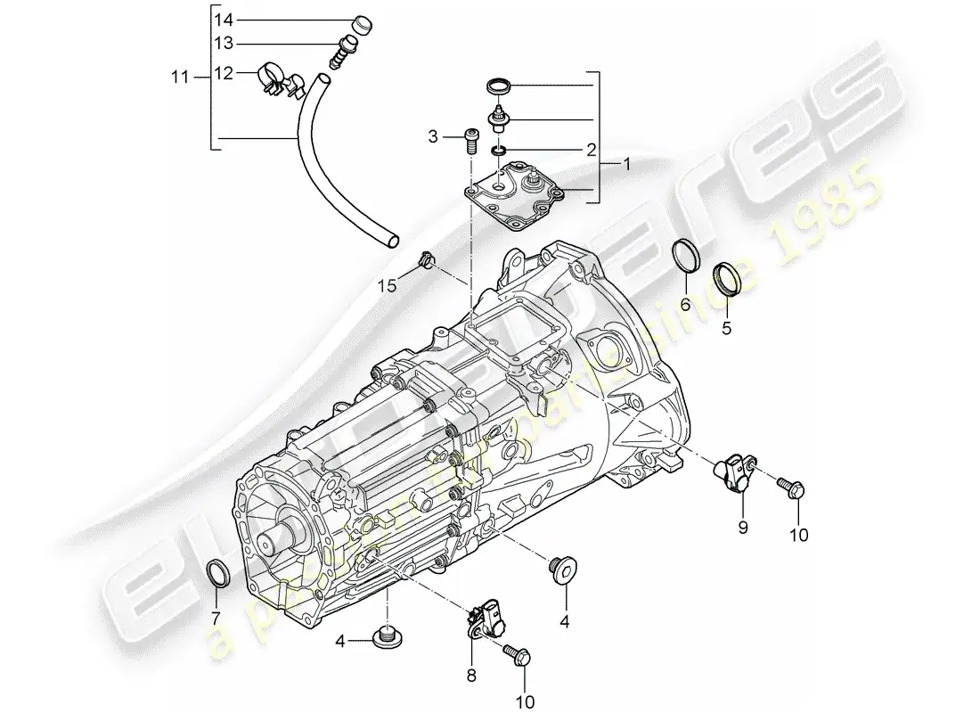 porsche 2005 (cayenne e1 9pa) manual gearbox diagrama de piezas
