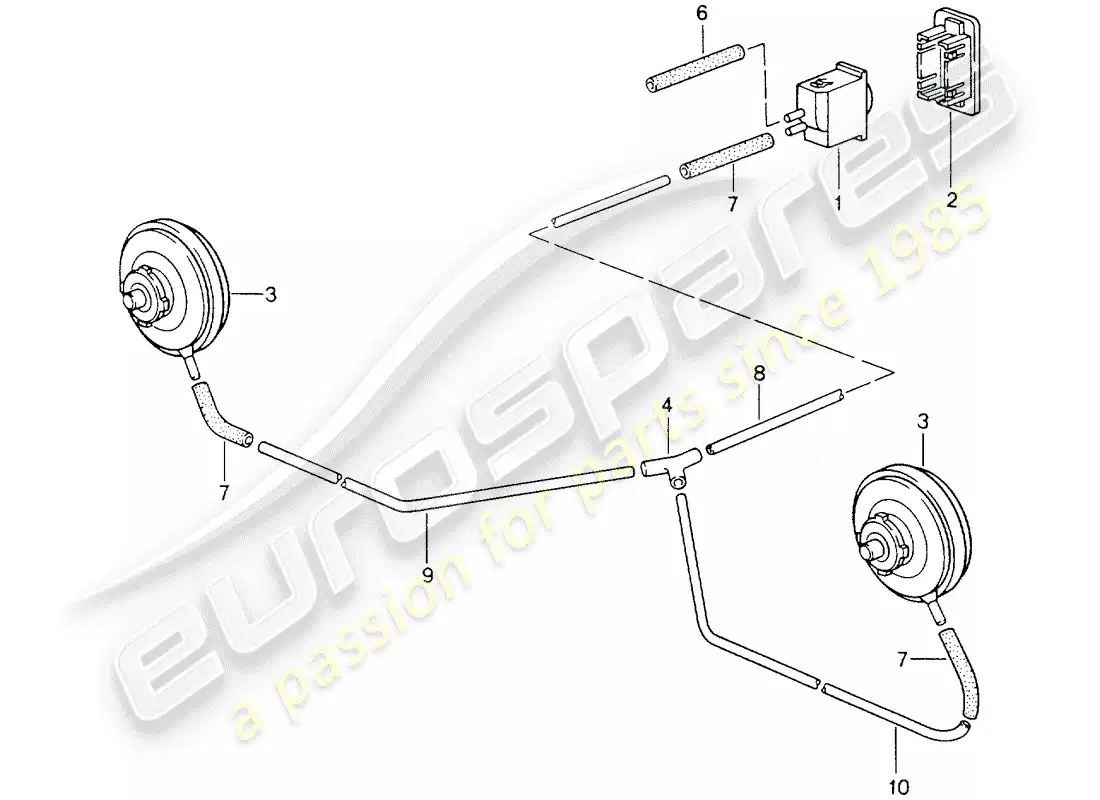 porsche 1992 (964) ajuste de la longitud del haz diagrama de piezas