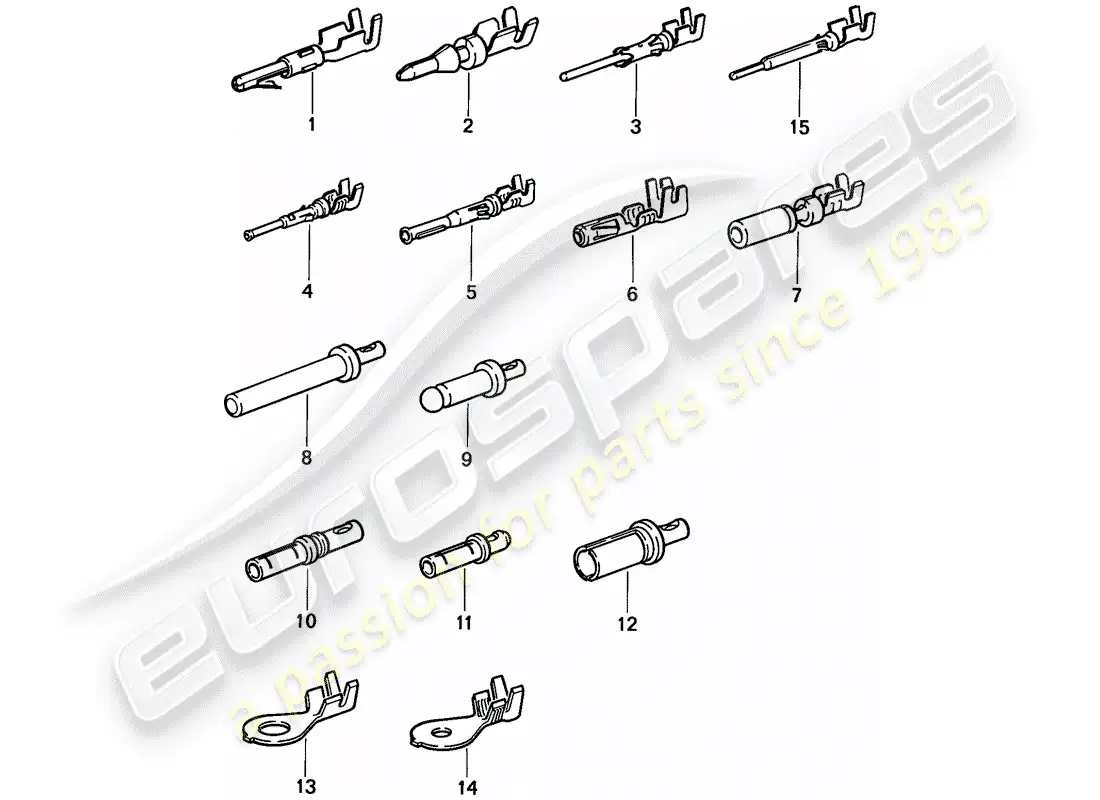 porsche 1986 (924s) terminal pin (macho) - pin de contacto - zapata de cable diagrama de piezas